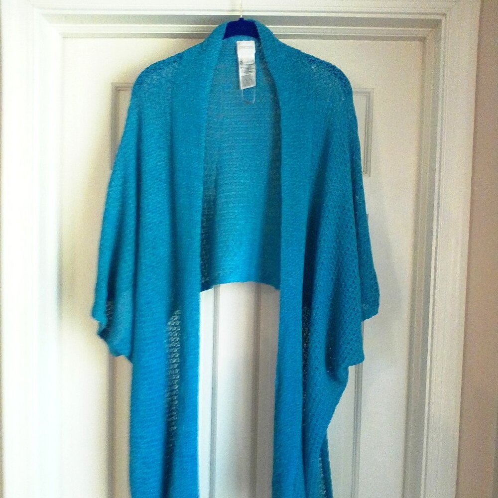 CHICO'S Turqoise Wrap Sweater, L/XL